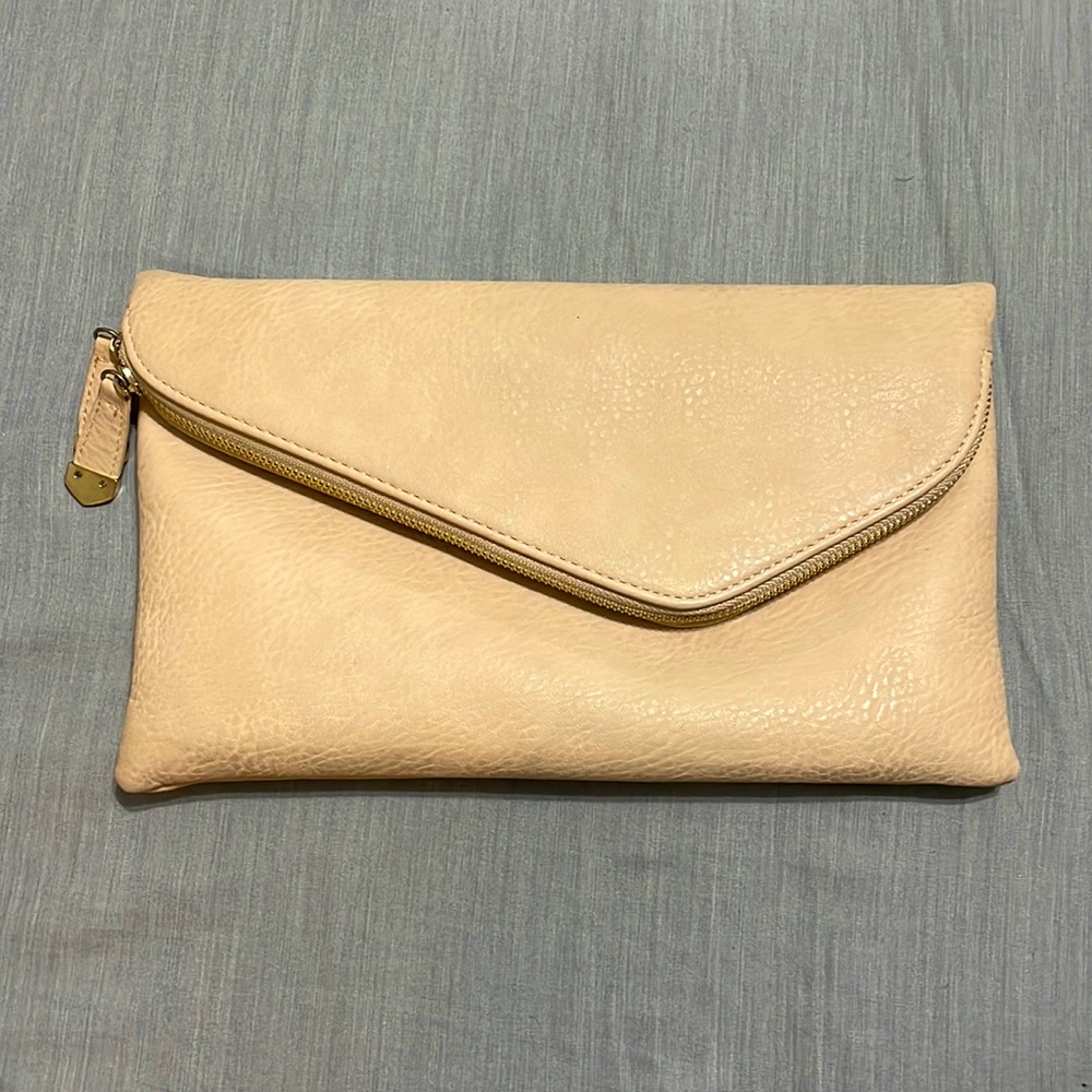 Urban Expressions Nude Clutch with a chain